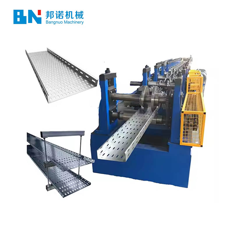 How does the high-strength cold-rolling metal cable tray roll forming machine improve cable tray load-bearing capacity?